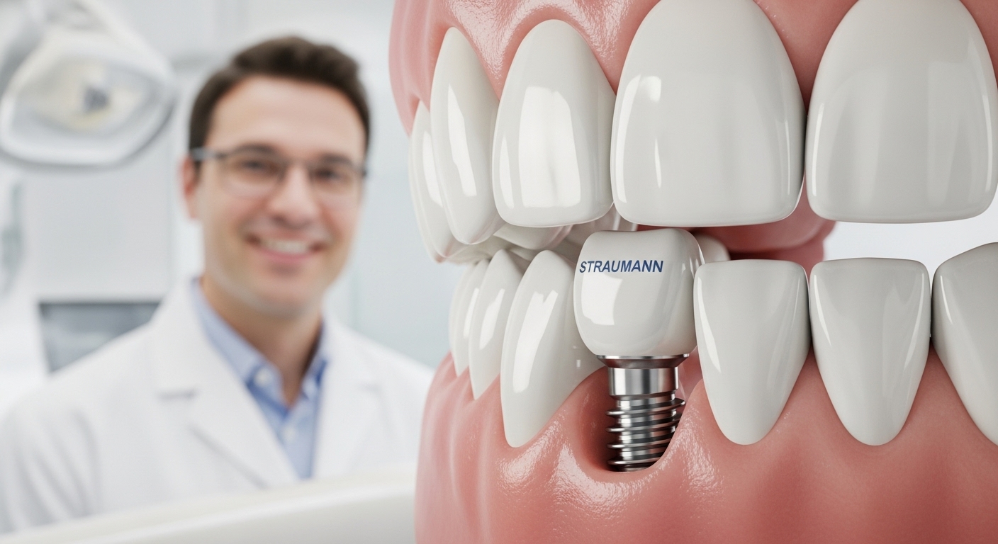 1 Straumann Implant + 1 Zirconium Crown